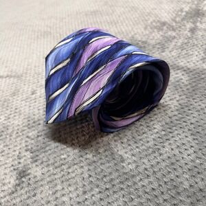 Arrow USA 1851 Mens Silk Necktie Blue Purple Geometric Diamond Print 3.75 Inch